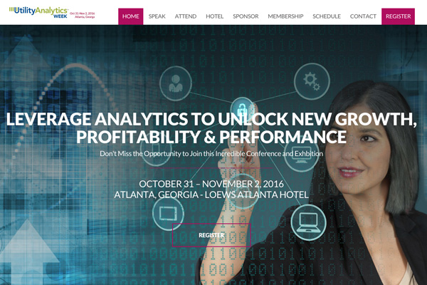Utility Analytics Week's custom WordPress website design and implementation Visit Utility Analytics Week's Website